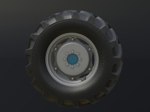 set of wheels for mtz 1221 tractor assembly 3D Model
