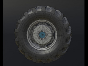 set of wheels for mtz 1221 tractor assembly 3D Model