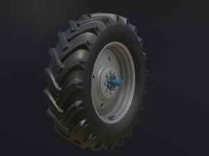 set of wheels for mtz 1221 tractor assembly 3D Model