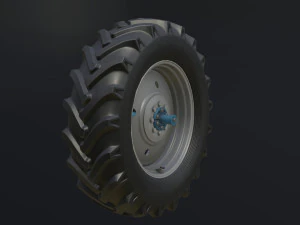 set of wheels for mtz 1221 tractor assembly 3D Model