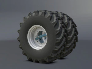 लो-पॉली एस के निःशुल्क संग्रह में ट्रैक्टर htz-17221 के लिए डबल पहिये 3D मॉडल