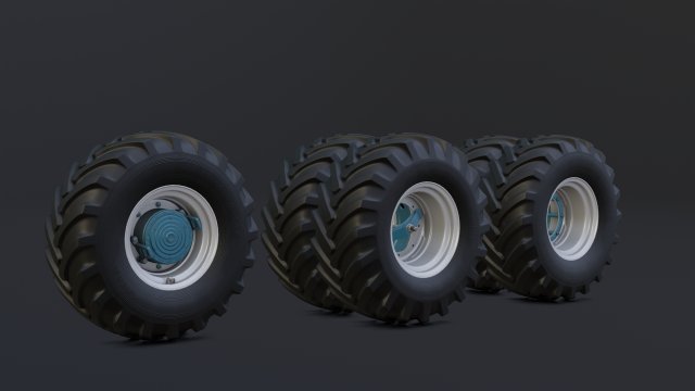 dual wheels for tractor t-150k in the collection 3D मॉडल .c4d .max .obj .3ds .fbx .stl .blend 