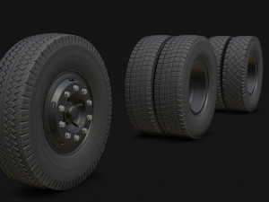 wheel kamaz free low-poly Model 3D