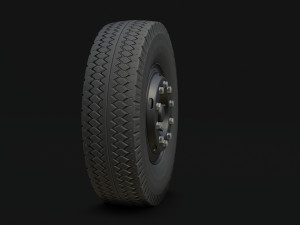 wheel kamaz free low-poly Modèle 3D