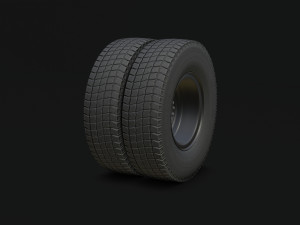 wheel kamaz free low-poly Modèle 3D