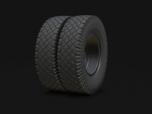 wheel kamaz free low-poly Modèle 3D
