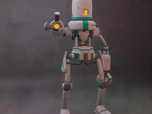 simple sci-fi robot high poly 3D मॉडल