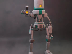 simple sci-fi robot high poly 3D Model