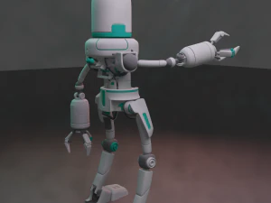simple sci-fi robot high poly 3D Model
