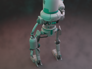 simple sci-fi robot high poly 3D मॉडल