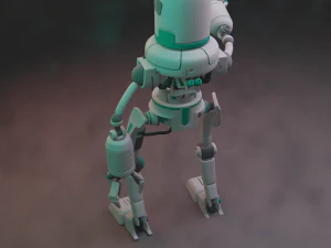 simple sci-fi robot high poly 3D Model