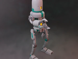 simple sci-fi robot high poly 3D Model