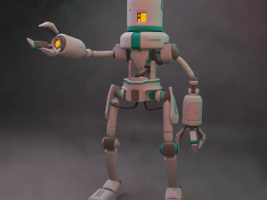simple sci-fi robot high poly 3D Model