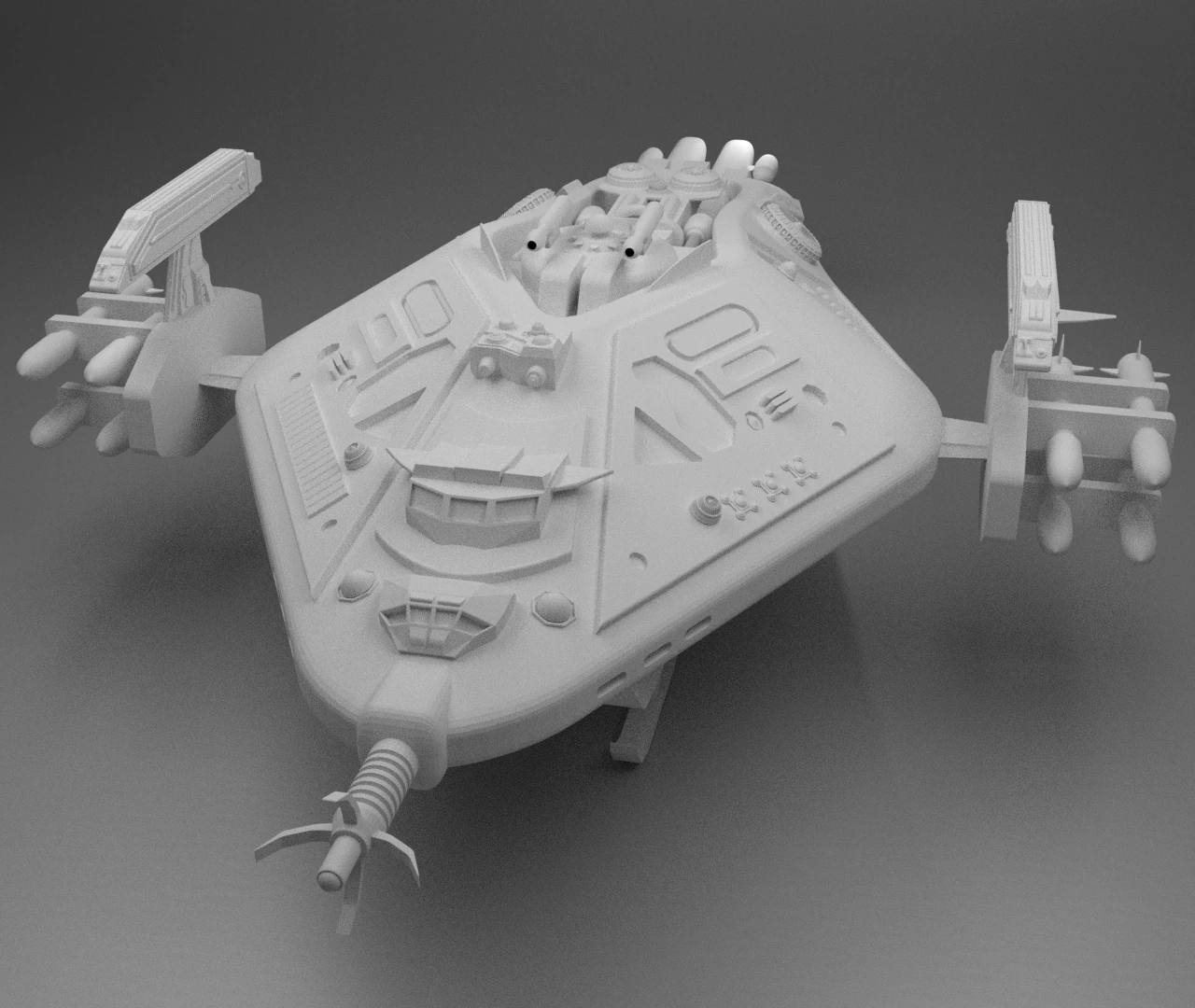 Raumschiff 3D Modell .c4d .max .obj .3ds .fbx .stl .blend 