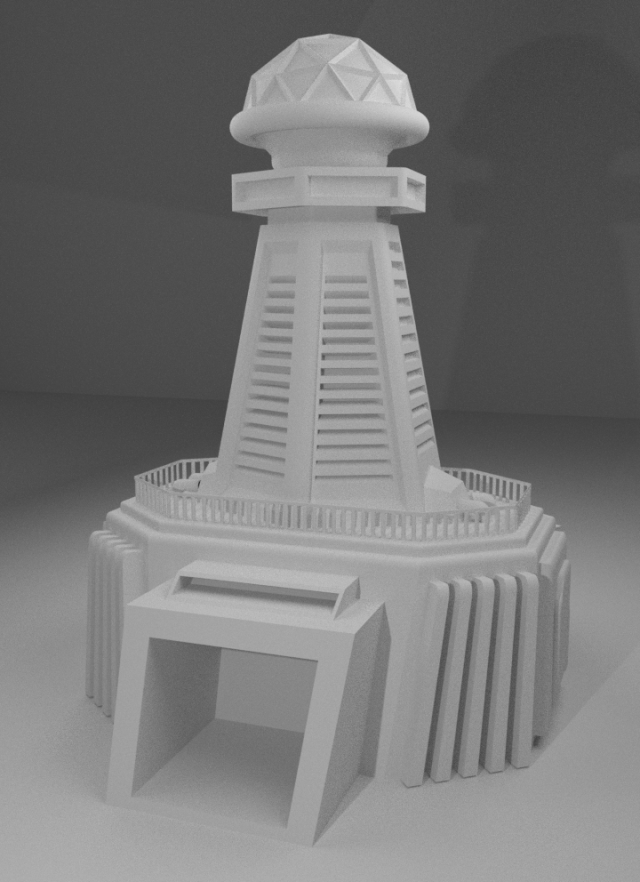 space station building 3D Model .c4d .max .obj .3ds .fbx .stl .blend 