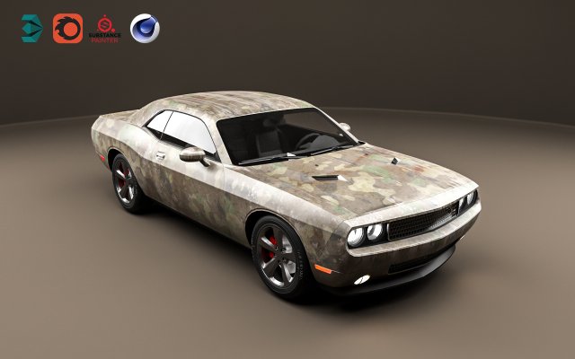 Dodge challenger r-t 3D Model .c4d .max .obj .3ds .fbx .stl .blend 