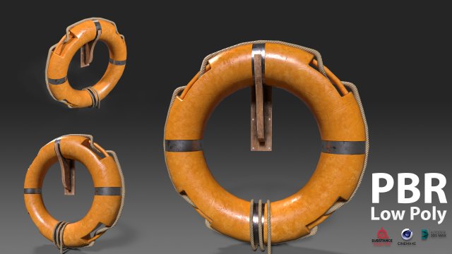Lifebuoy 3D 模型 .c4d .max .obj .3ds .fbx .stl .blend 