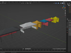 Marquee Tent Pack of 7 3D Model