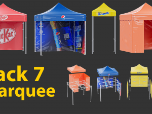 Marquee Tent Pack of 7 3D Model