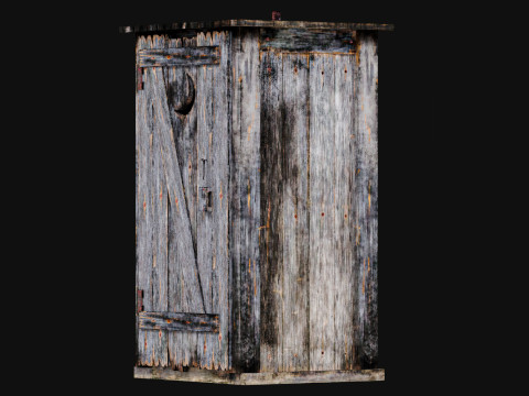Old Wooden Toilet LowPoly 3D Model