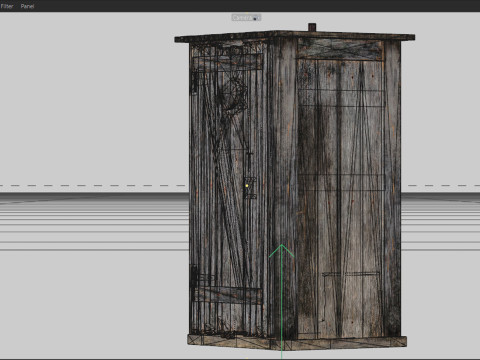 Old Wooden Toilet LowPoly 3D Model