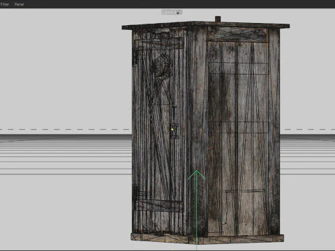 Old Wooden Toilet LowPoly 3D Model