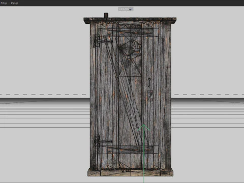 Old Wooden Toilet LowPoly 3D Model