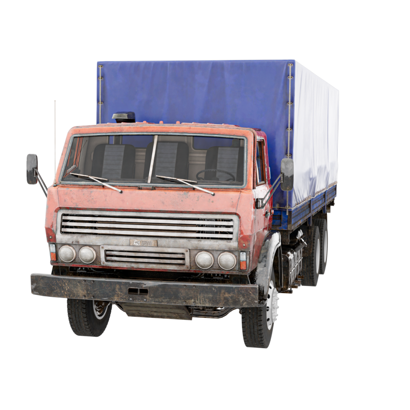 Vrachtwagen laag poly interieur 3D Model .c4d .max .obj .3ds .fbx .stl .blend 