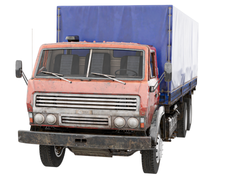 Camion basso poli Modello 3D