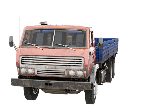 Vrachtwagen laag poly interieur 3D Model