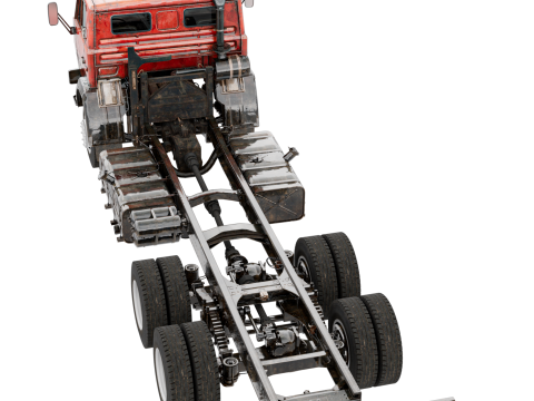 Vrachtwagen laag poly interieur 3D Model