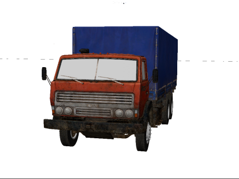 Vrachtwagen laag poly interieur 3D Model