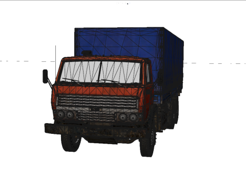 Vrachtwagen laag poly interieur 3D Model