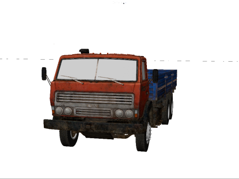 Vrachtwagen laag poly interieur 3D Model