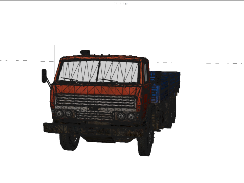 Vrachtwagen laag poly interieur 3D Model