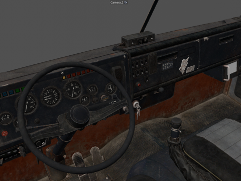 Vrachtwagen laag poly interieur 3D Model