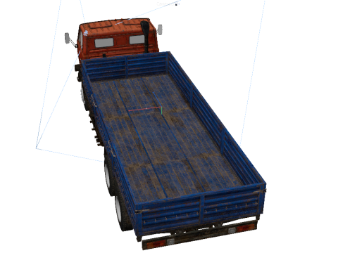 Vrachtwagen laag poly interieur 3D Model