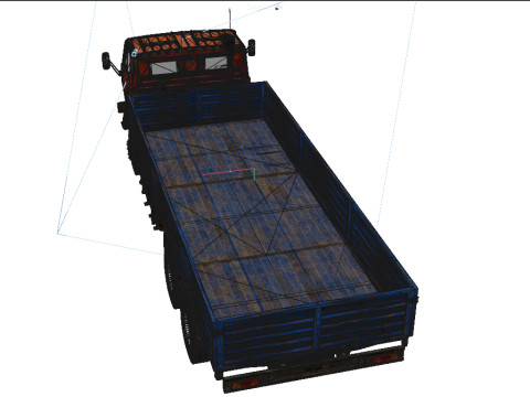 Vrachtwagen laag poly interieur 3D Model