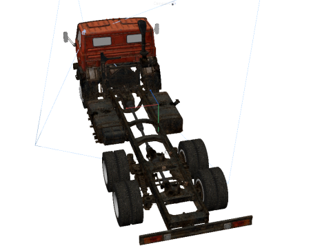 Vrachtwagen laag poly interieur 3D Model