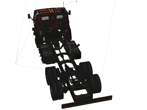 Vrachtwagen laag poly interieur 3D Model