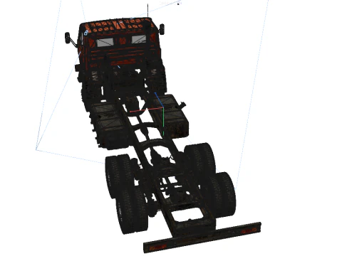 Truck low poly Interior 3D Model