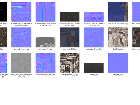 Vrachtwagen laag poly interieur 3D Model