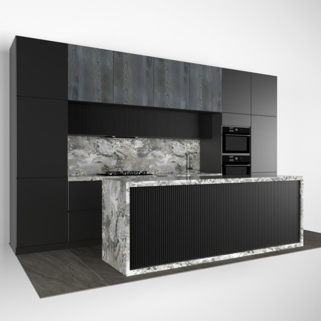 modern kitchen 20 3D Model .c4d .max .obj .3ds .fbx .stl .blend 