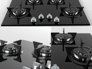 black gas hob 3D Model