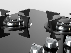 black gas hob Modello 3D