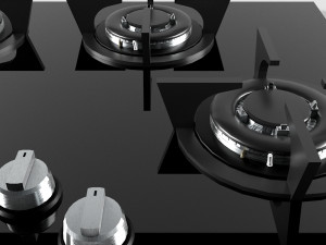 black gas hob Modello 3D
