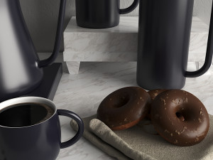 coffee set 3D 模型