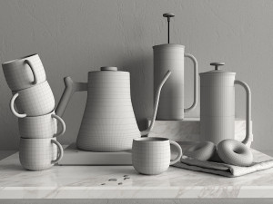 coffee set 3D 模型