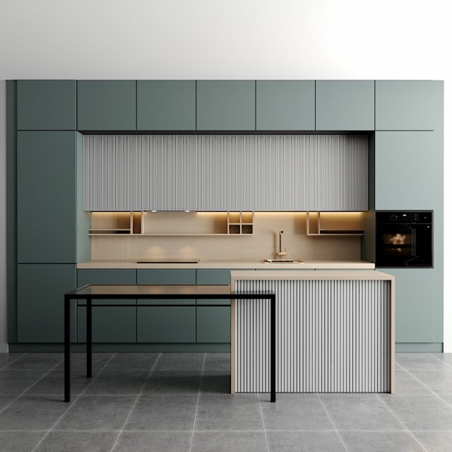 modern kitchen 42 3D Модель .c4d .max .obj .3ds .fbx .stl .blend 
