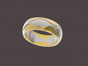 3波结婚戒指 3D 打印模型